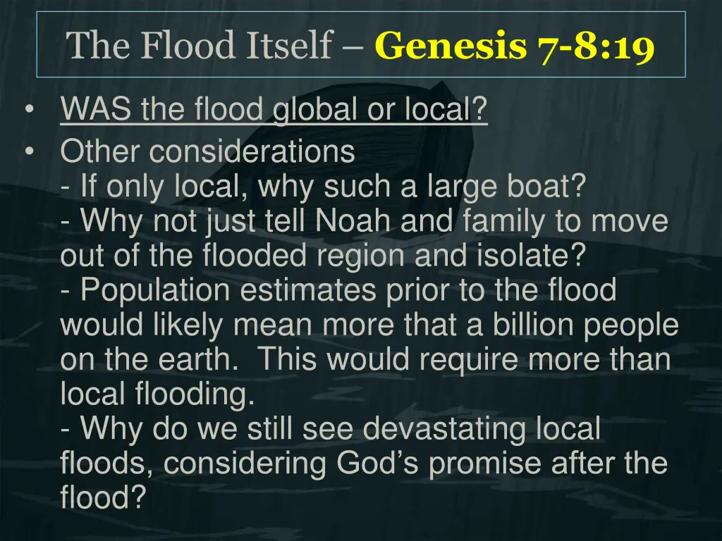 the flood itself genesis 7 8 19 6