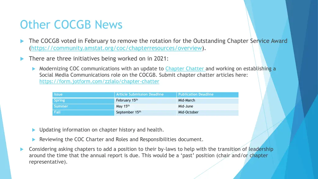 other cocgb news