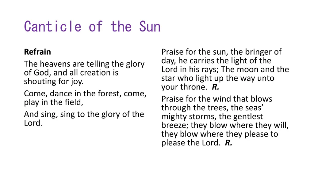 canticle of the sun