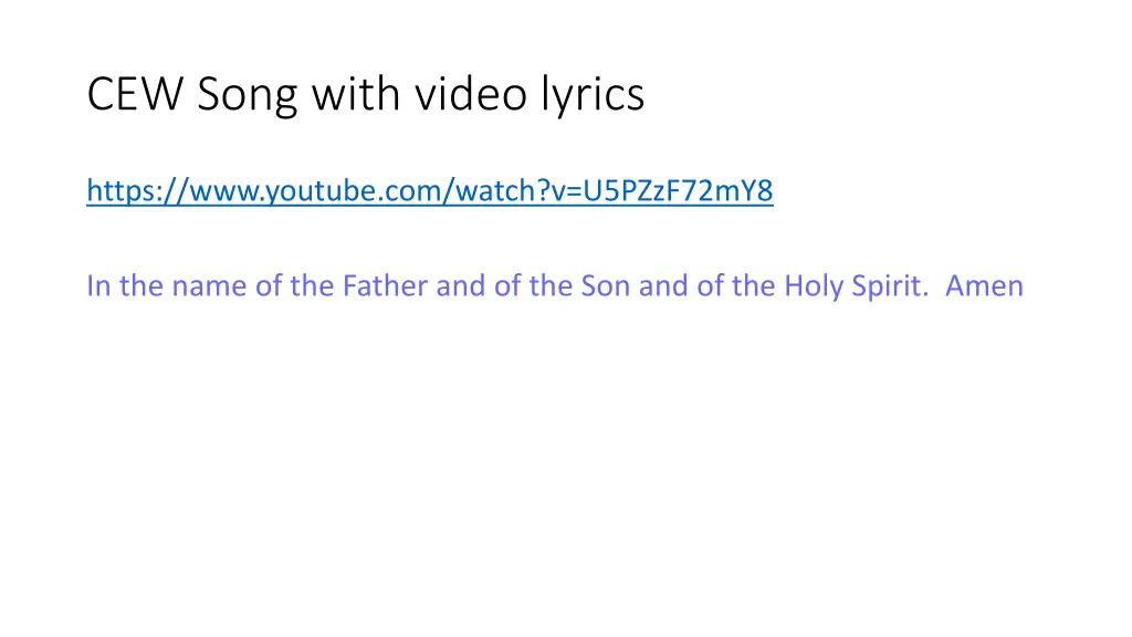 cew song with video lyrics