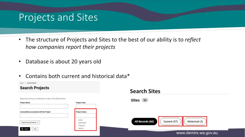 projects and sites