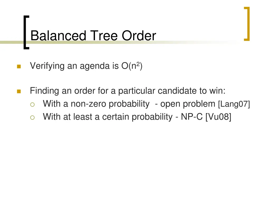 balanced tree order