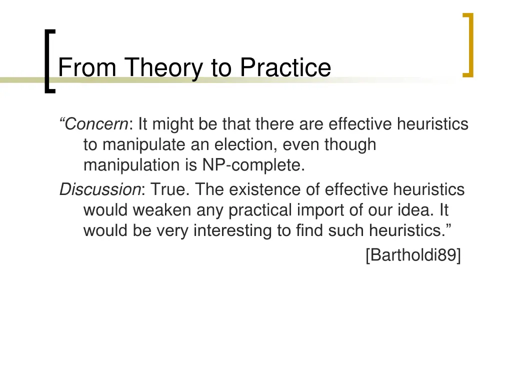 from theory to practice