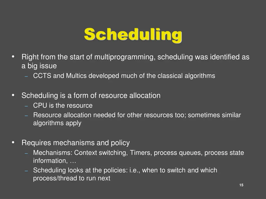 scheduling