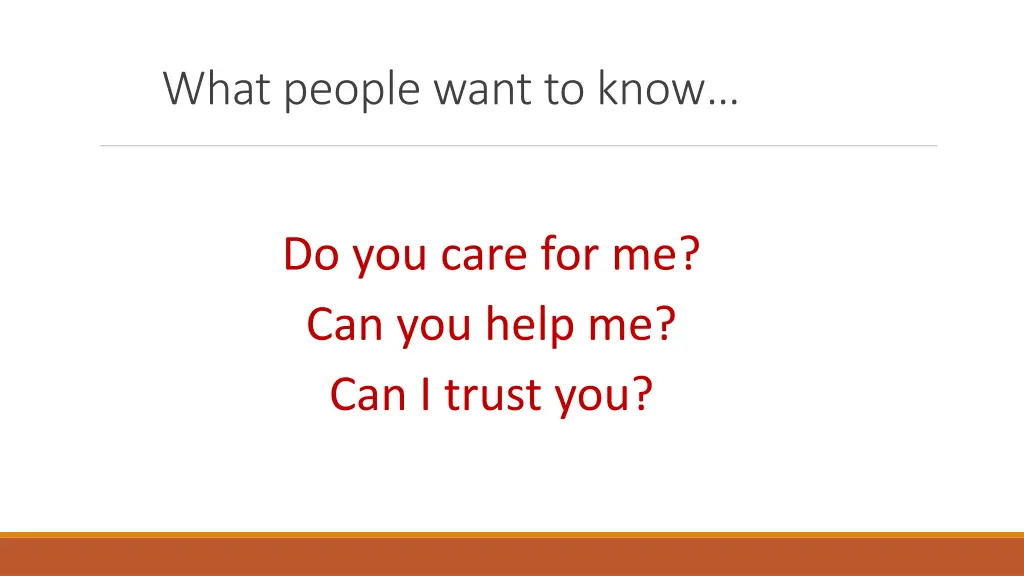 what people want to know