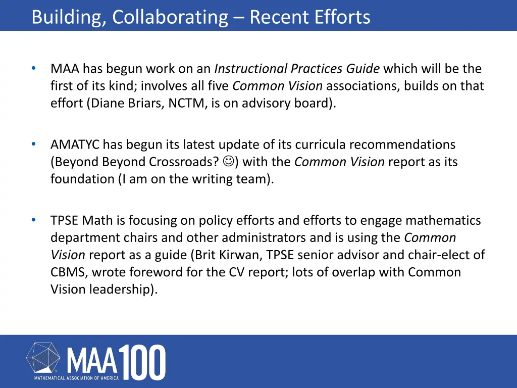 building collaborating recent efforts