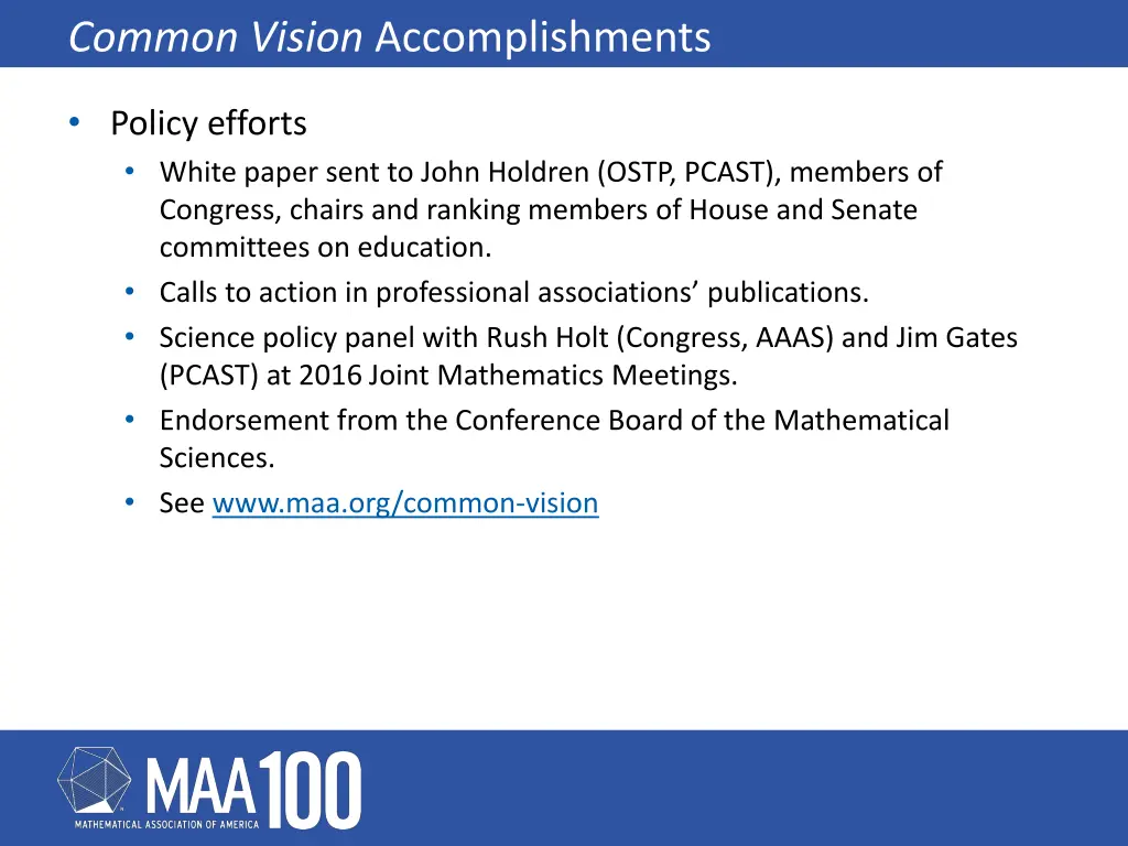 common vision accomplishments 3
