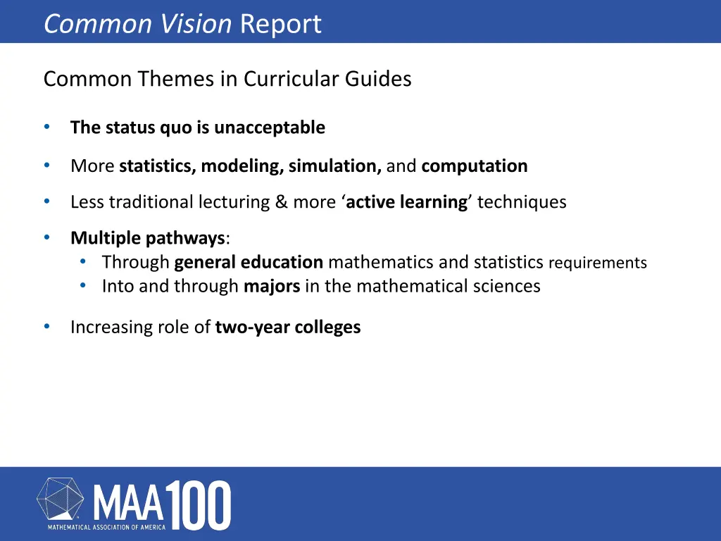 common vision report