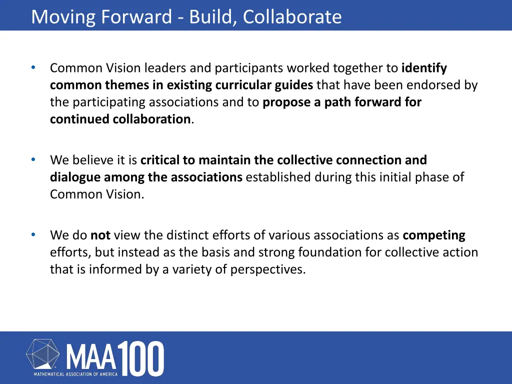 moving forward build collaborate