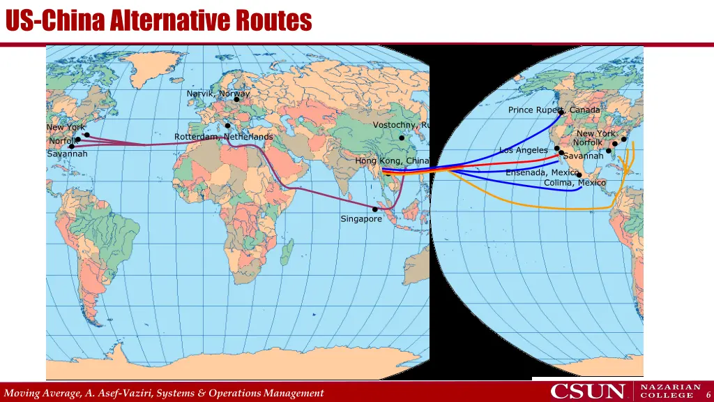 us china alternative routes