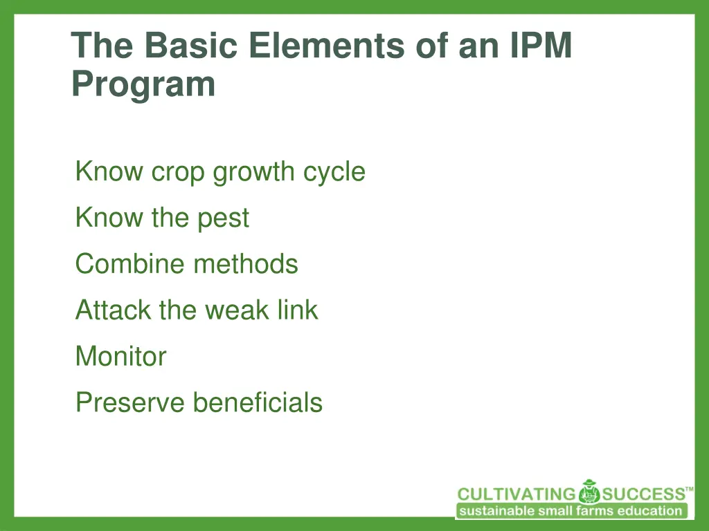 the basic elements of an ipm program