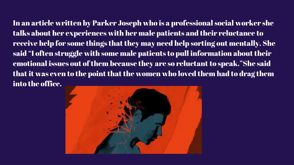 in an article written by parker joseph