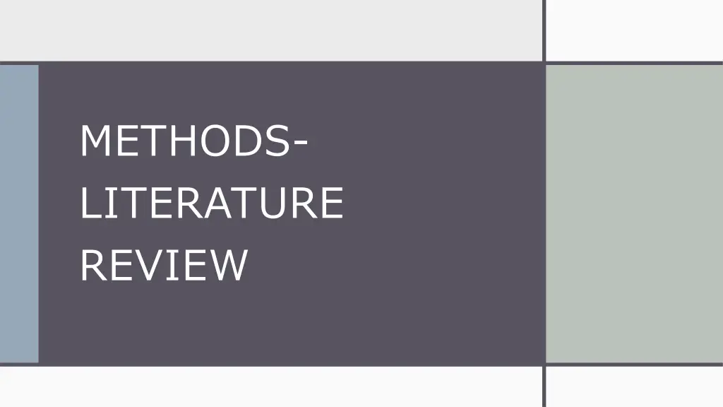 methods literature review