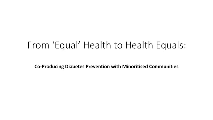 from equal health to health equals