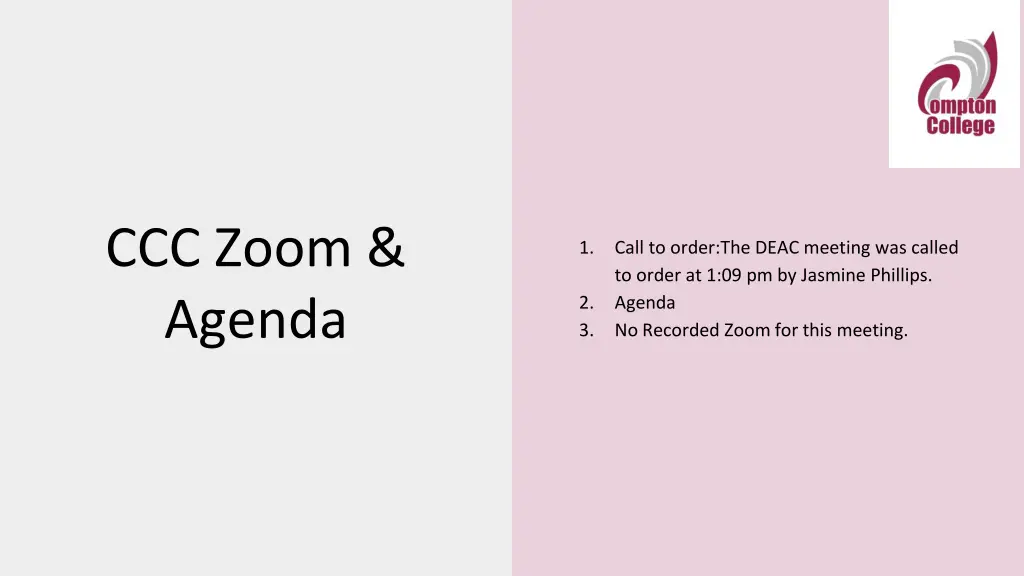 ccc zoom agenda