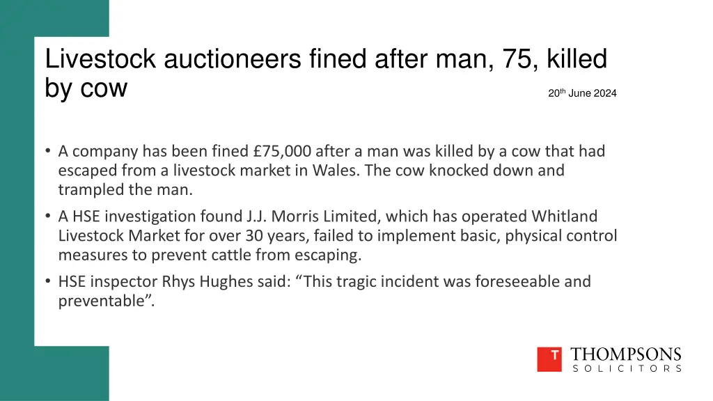 livestock auctioneers fined after man 75 killed