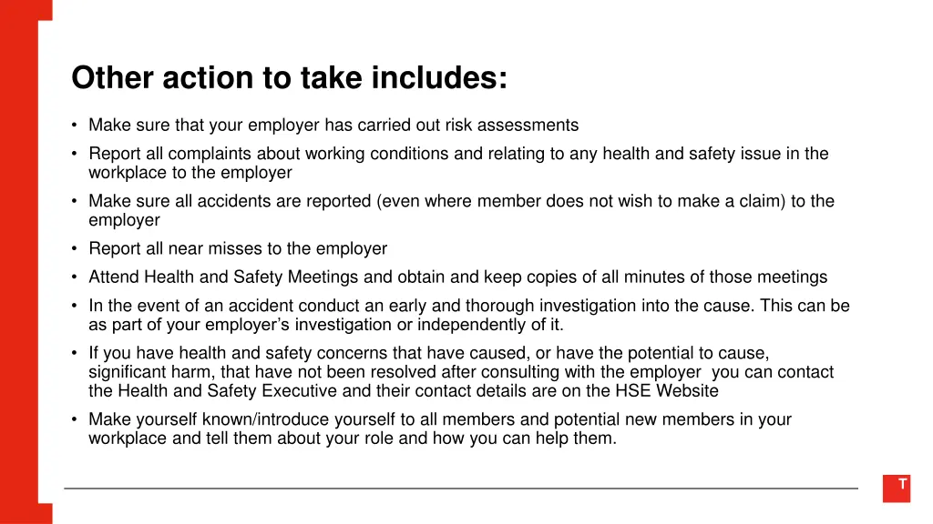 other action to take includes