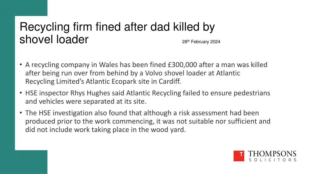 recycling firm fined after dad killed by shovel