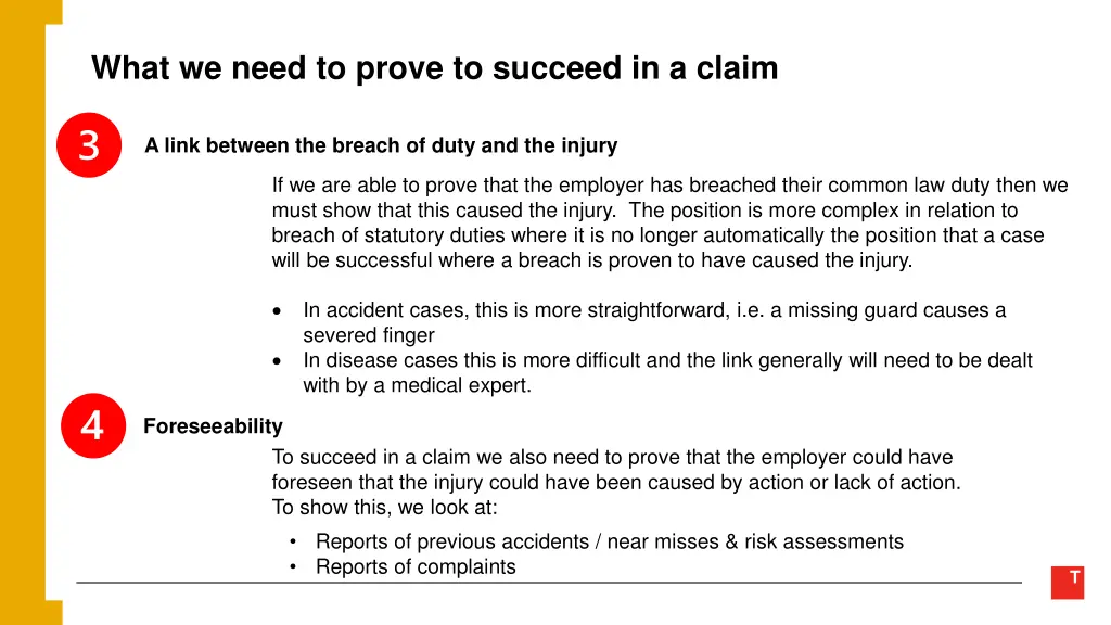 what we need to prove to succeed in a claim 1