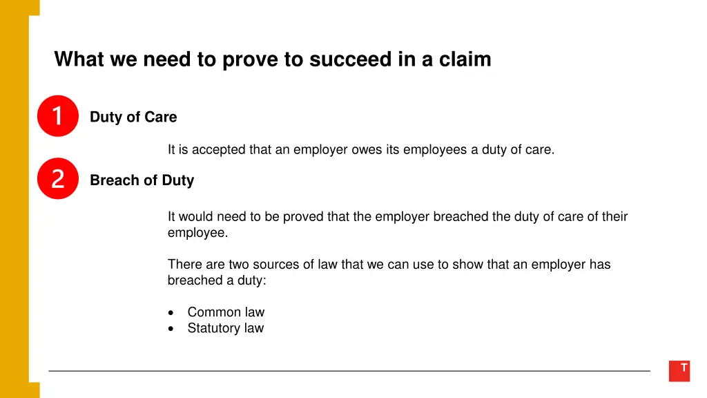 what we need to prove to succeed in a claim