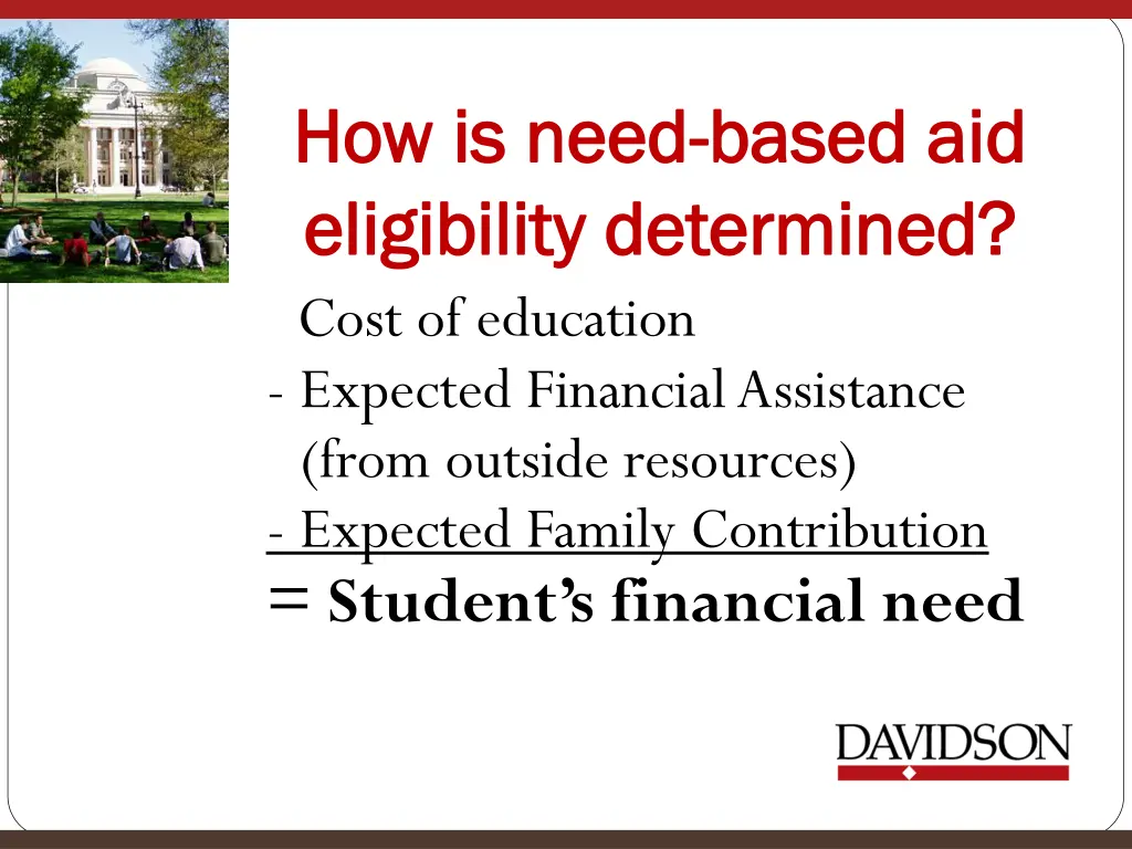 how is need how is need based aid eligibility