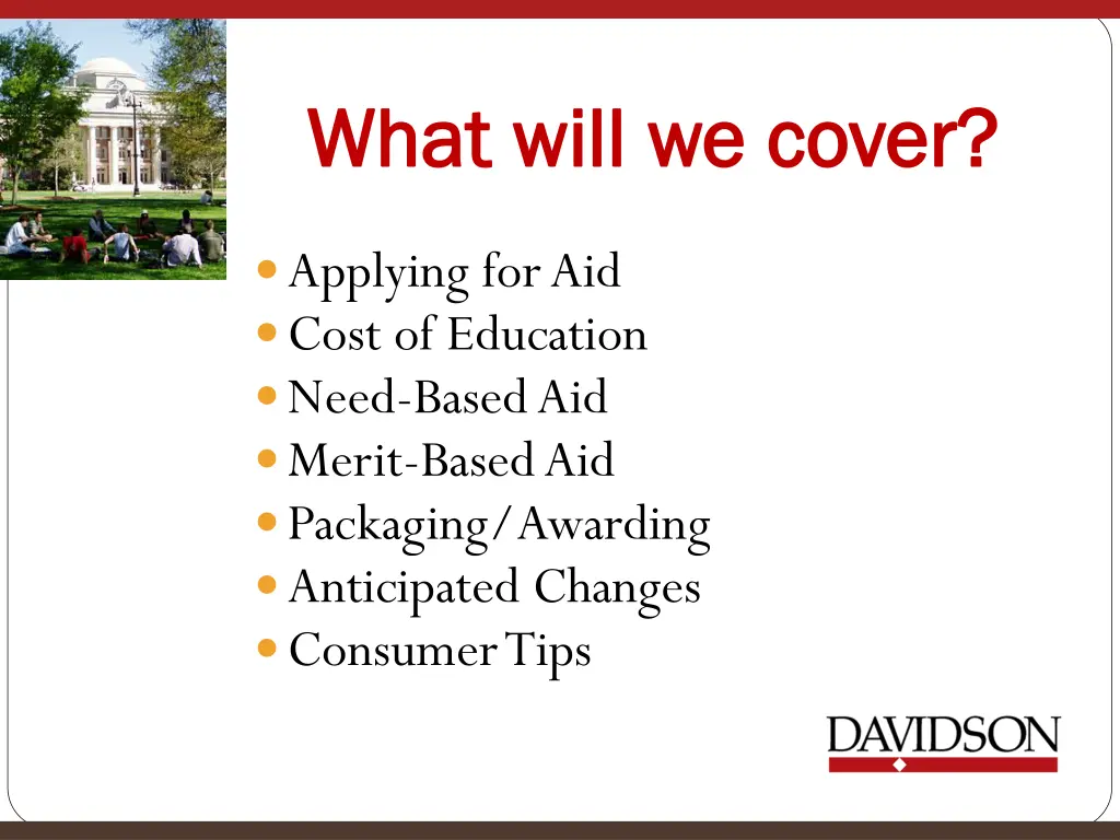 what will we cover what will we cover