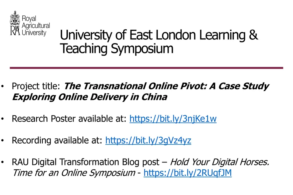 university of east london learning teaching