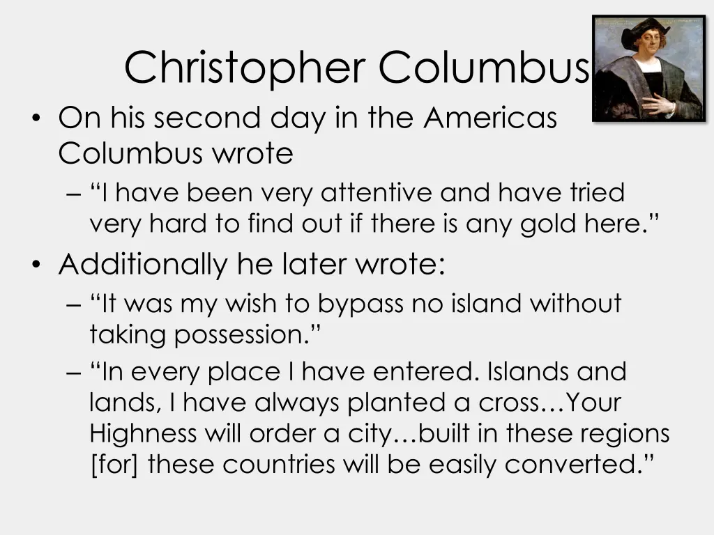 christopher columbus on his second