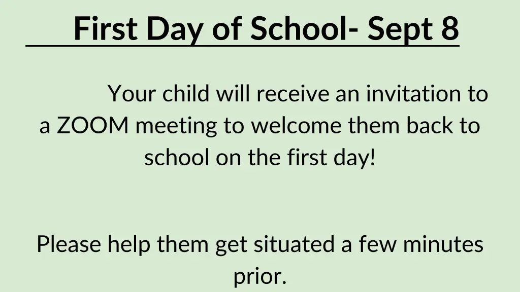 first day of school sept 8