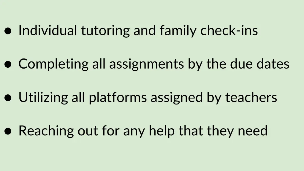 individual tutoring and family check ins