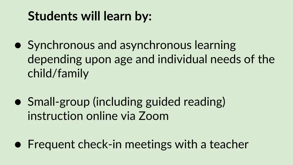 students will learn by