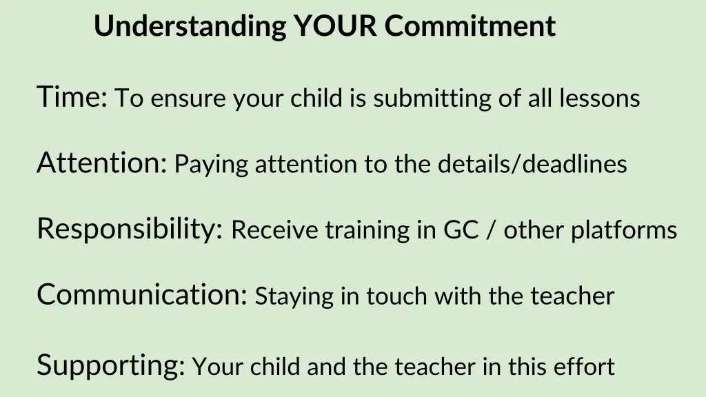 understanding your commitment