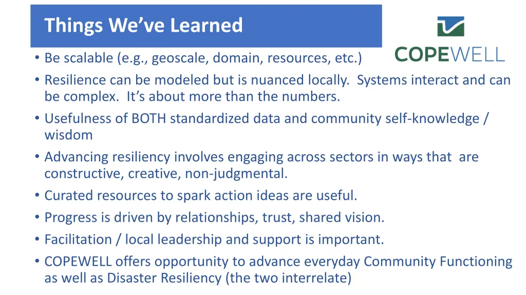 things we ve learned