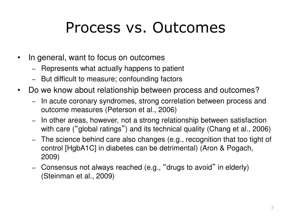 process vs outcomes