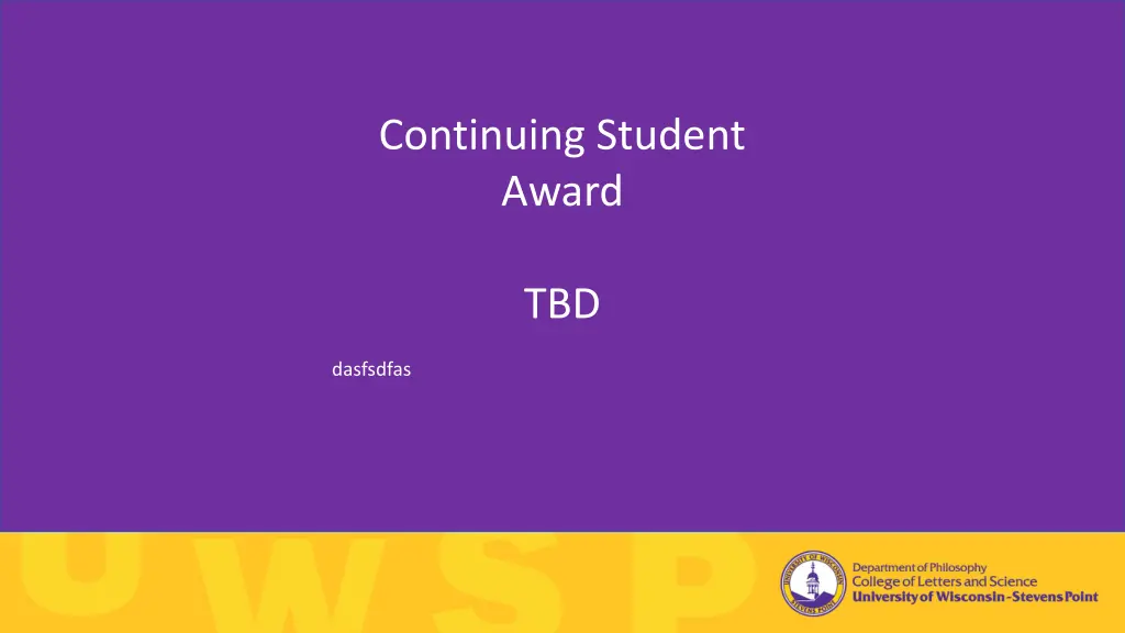 continuing student award