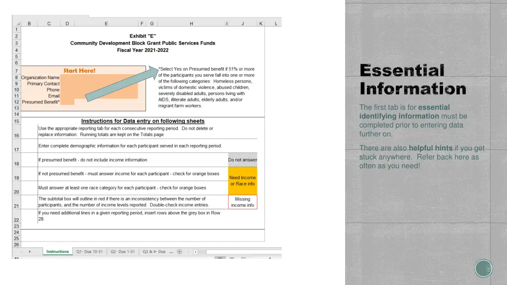 essential information the first
