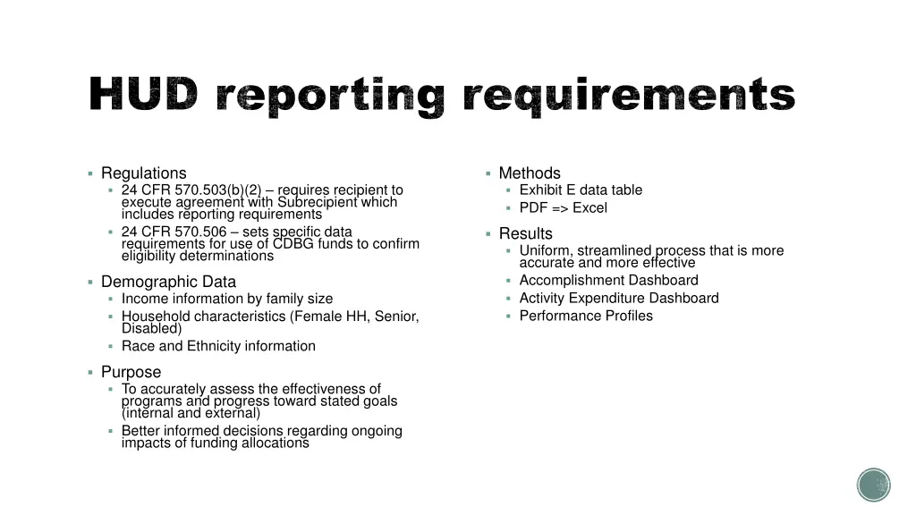 hud reporting requirements