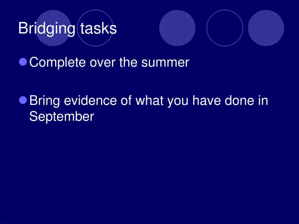 bridging tasks