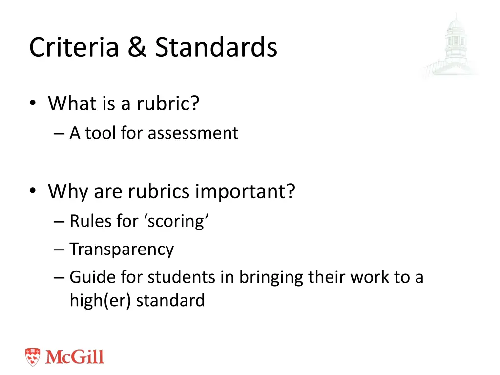criteria standards