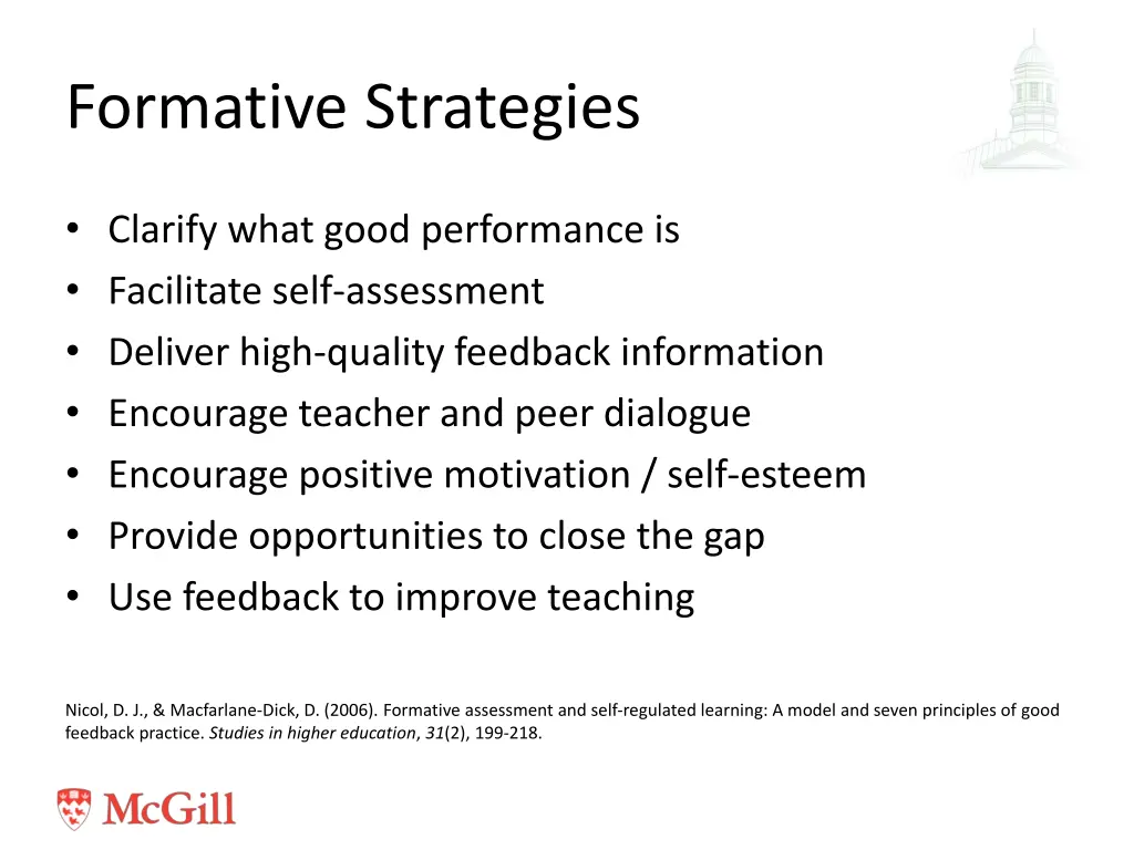 formative strategies