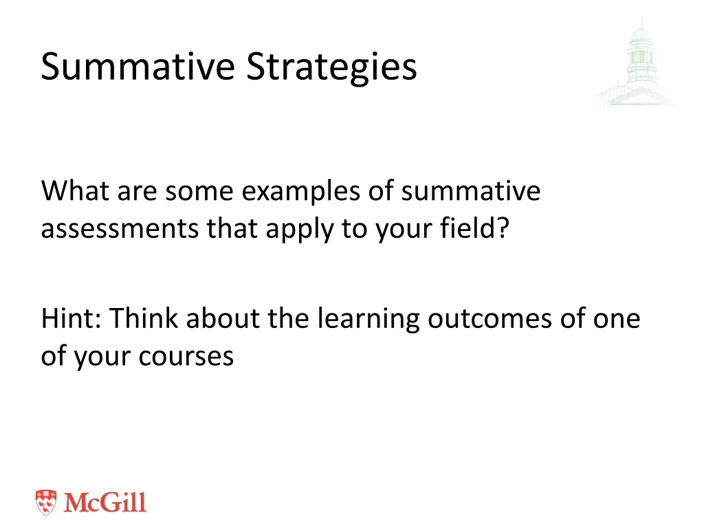 summative strategies