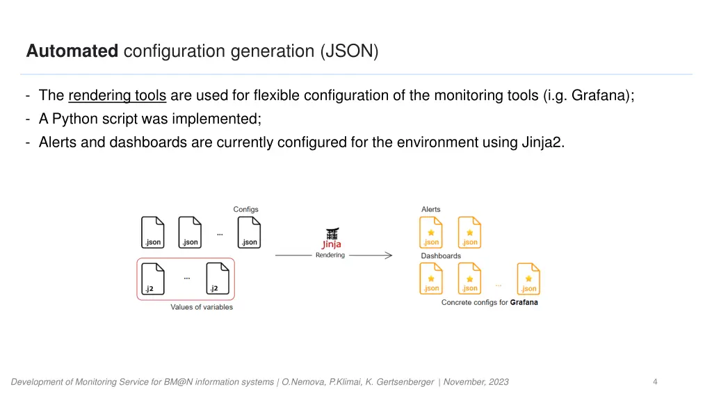 automated configuration generation json
