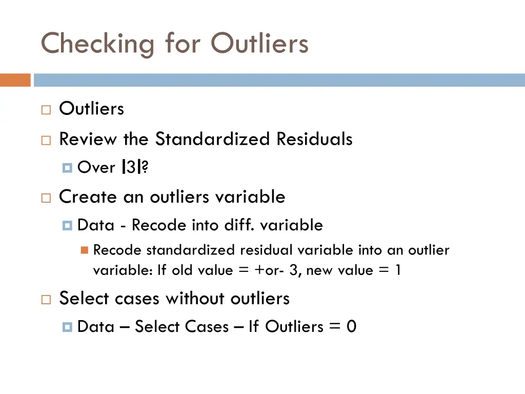 checking for outliers