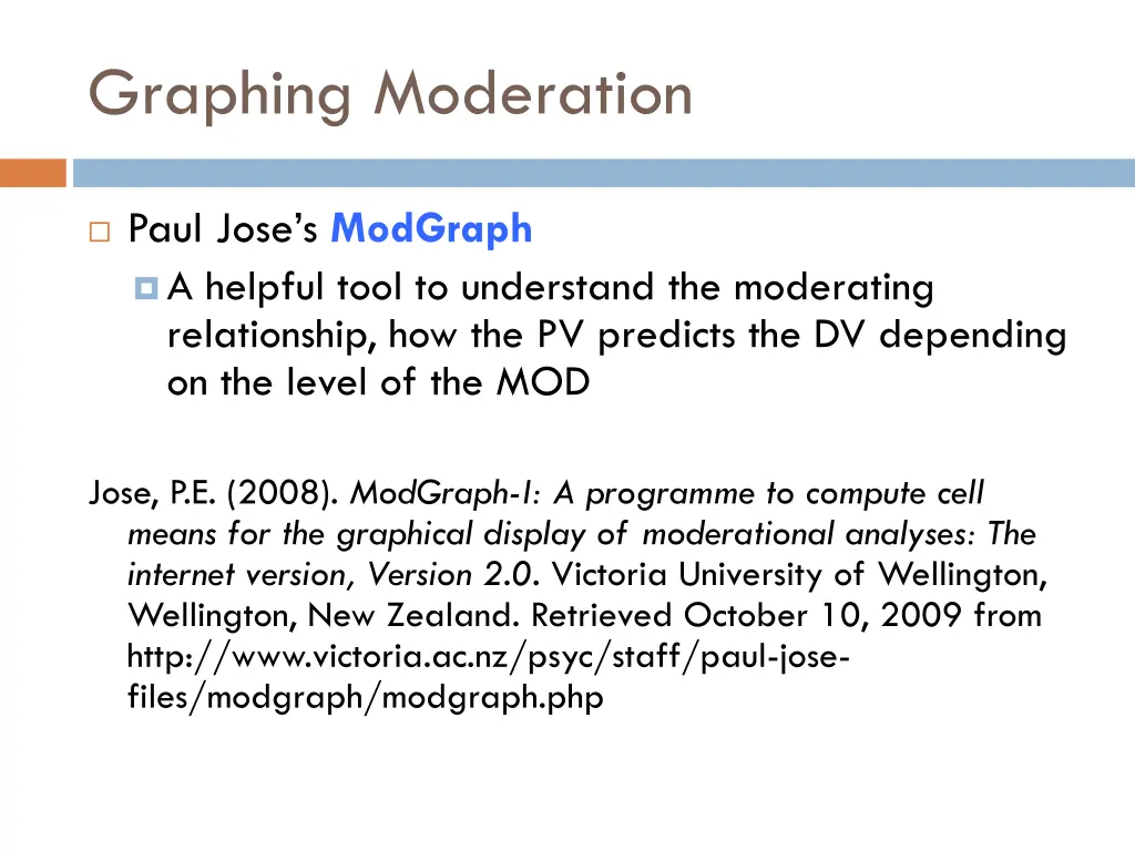 graphing moderation