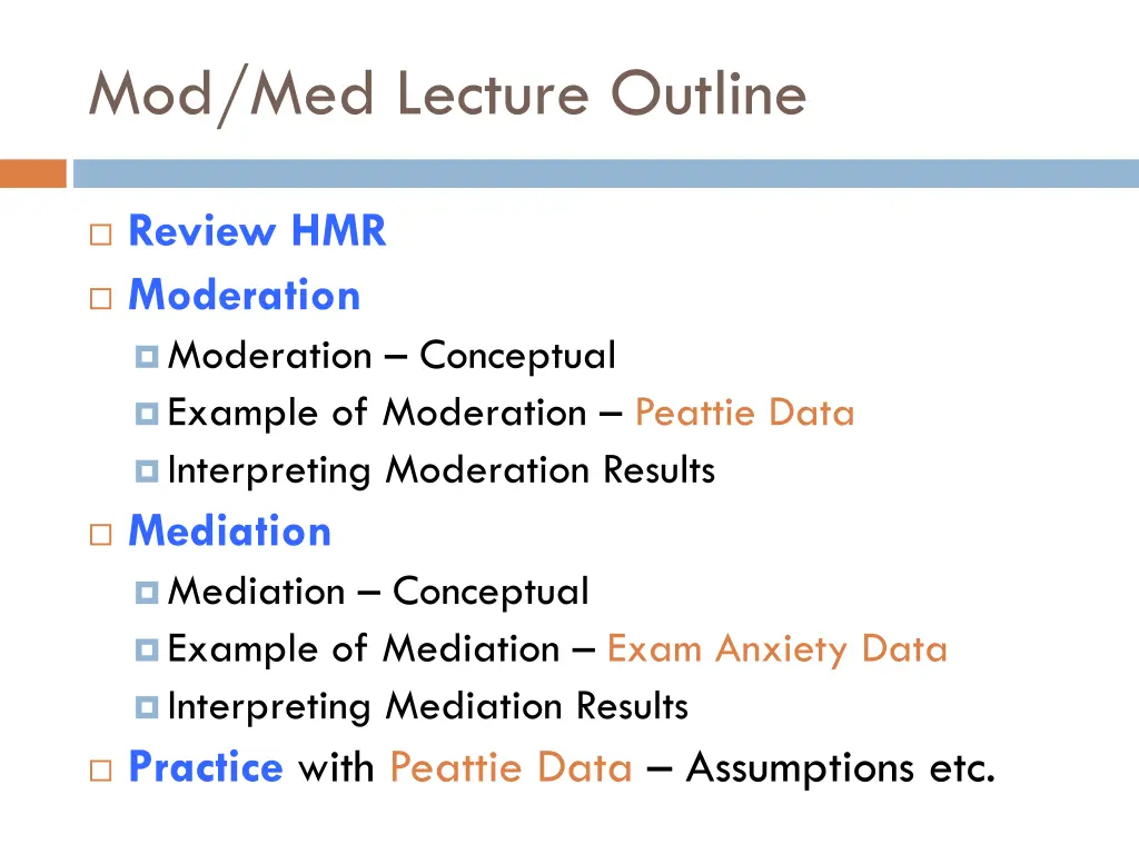 mod med lecture outline