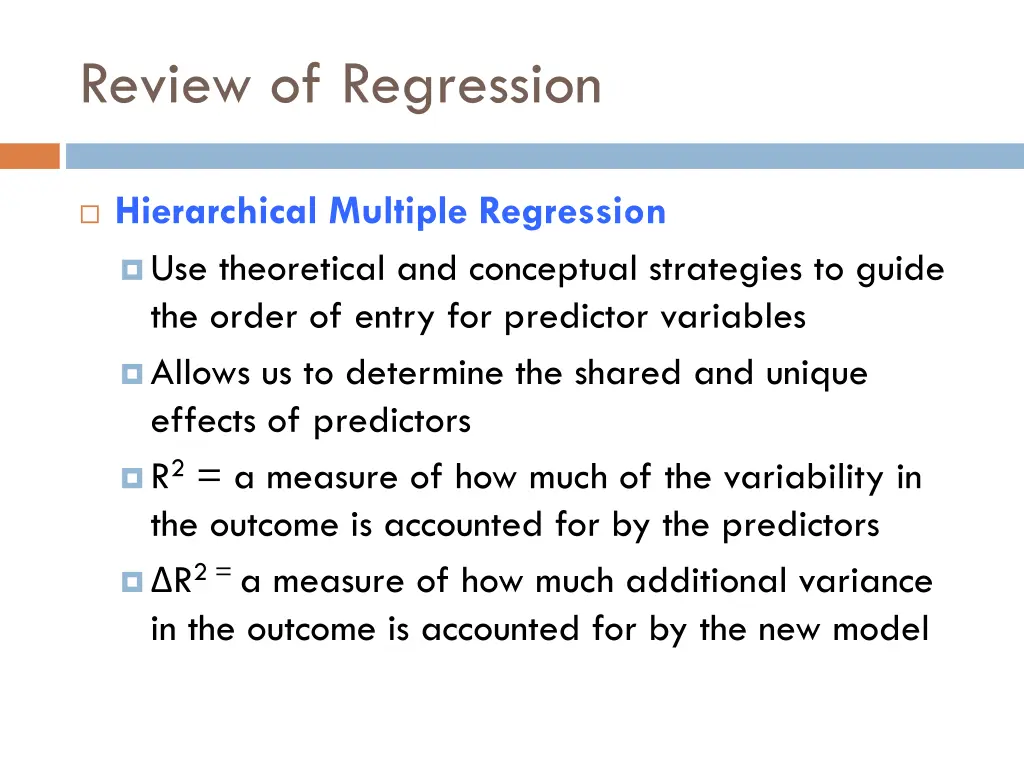 review of regression 1