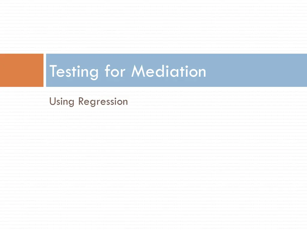 testing for mediation