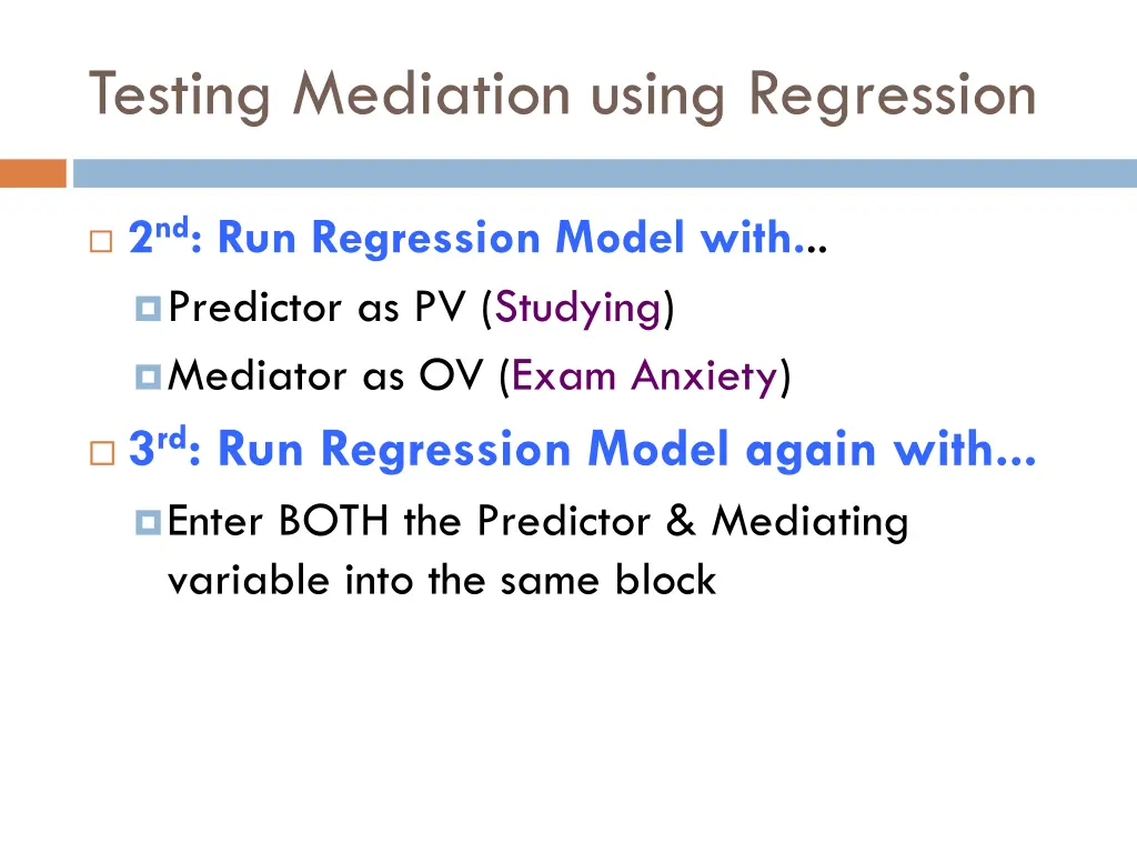 testing mediation using regression 1