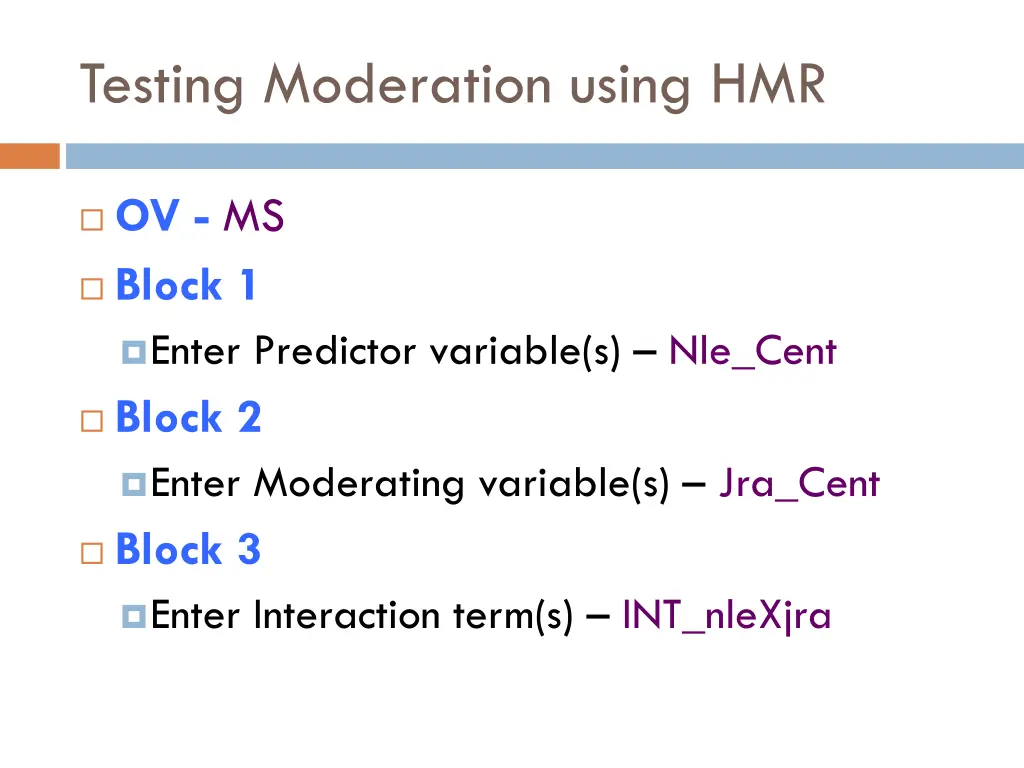 testing moderation using hmr