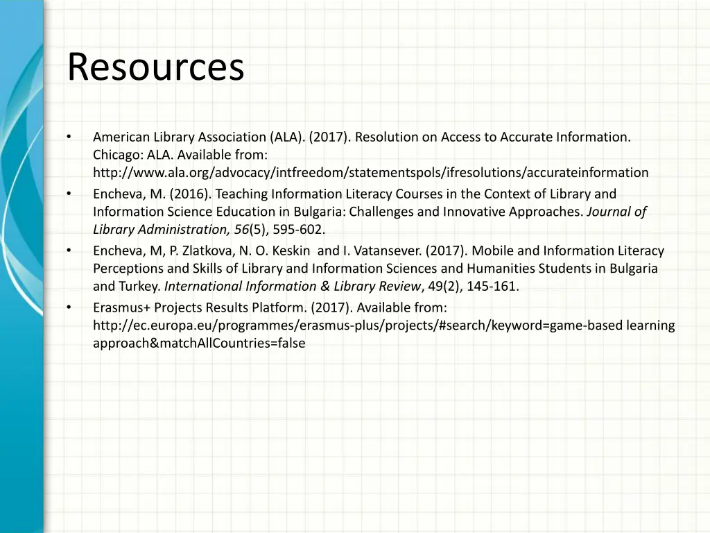 resources